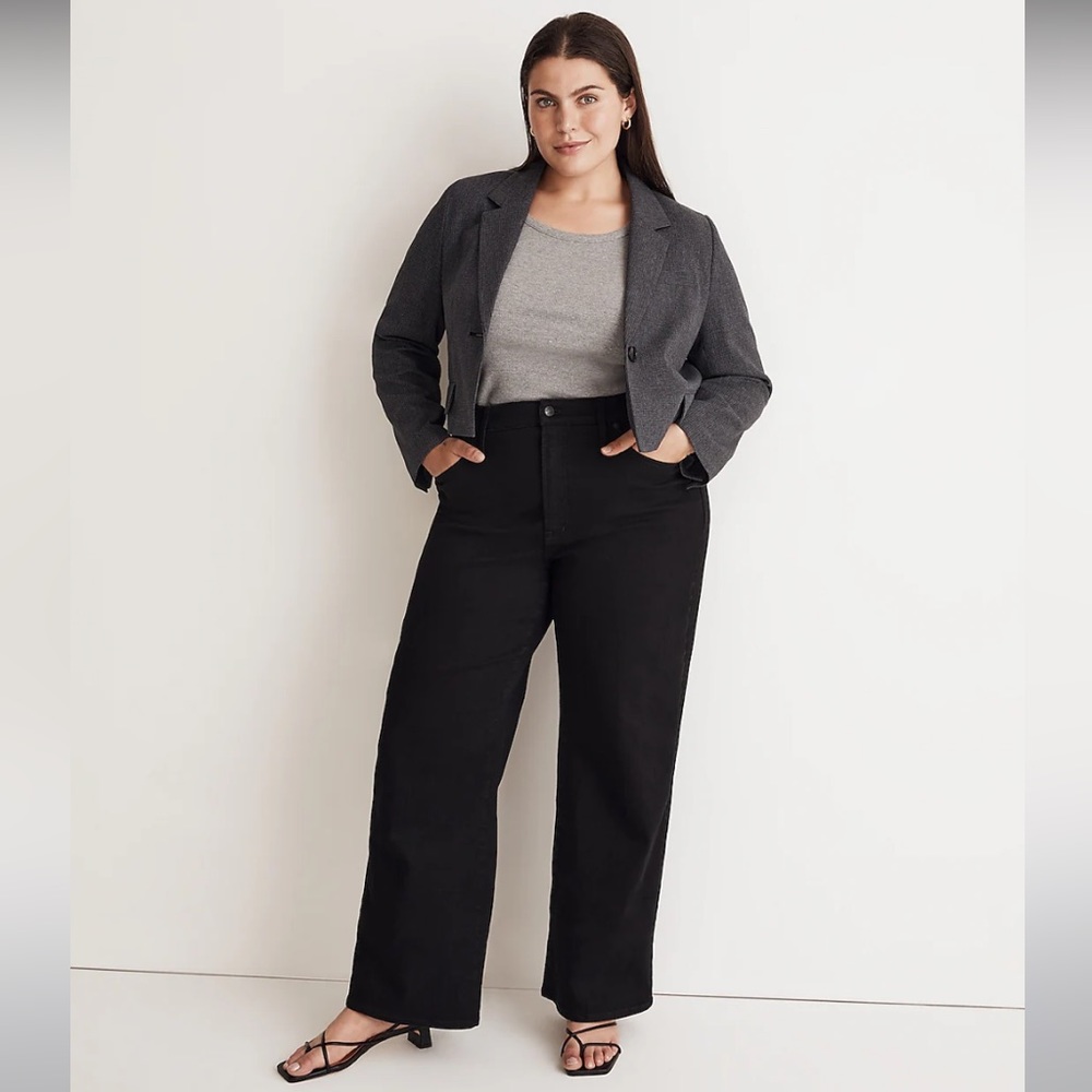 Madewell The Perfect Vintage Wide Leg Jeans in Black Sz. 32 Tall NWT